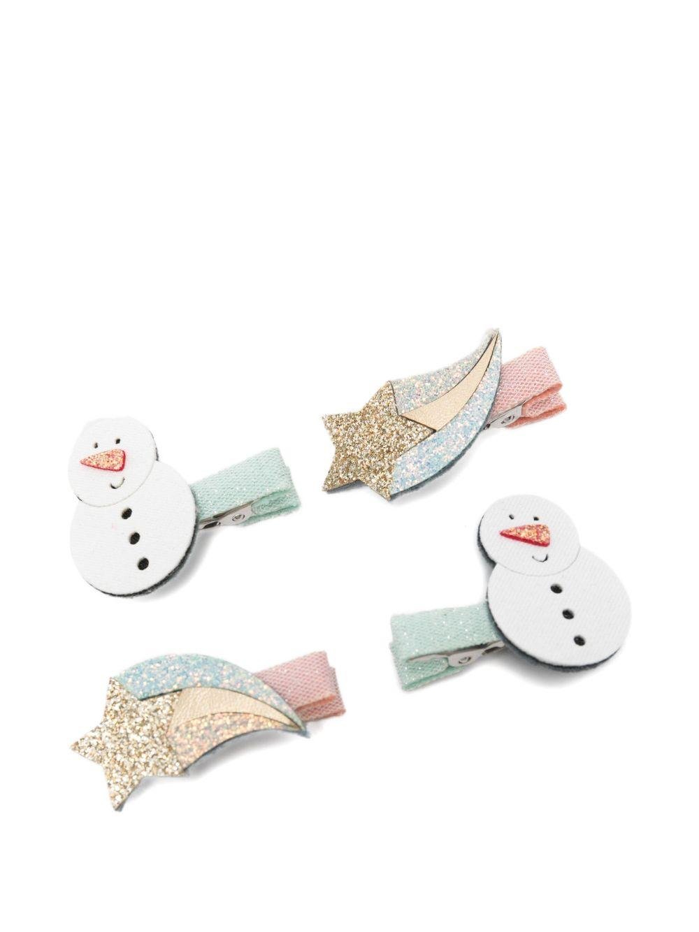 Fermagli per capelli per bambina Mimi & Lula multicolore con motivo natalizio - Rubino Kids