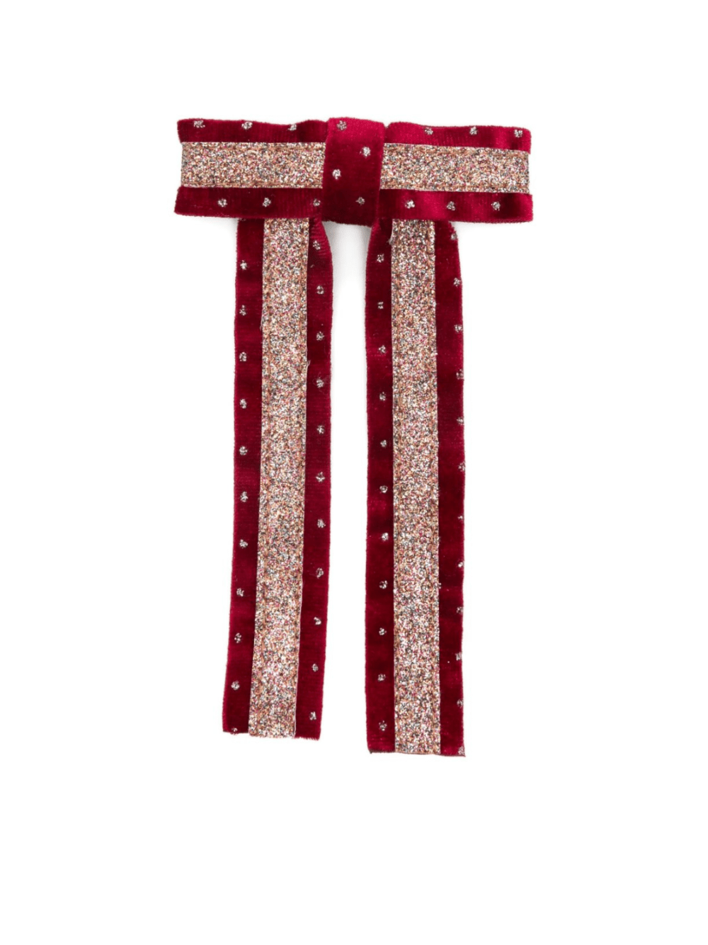 Fermaglio per capelli per bambina Mimi & Lula rosso con glitter - Rubino Kids