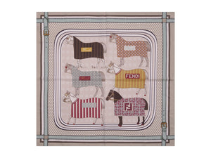 Foulard per bambina Fendi Kids multicolor con stampa Cavalli