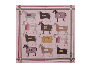 Foulard per bambina Fendi Kids multicolor con stampa Cavalli