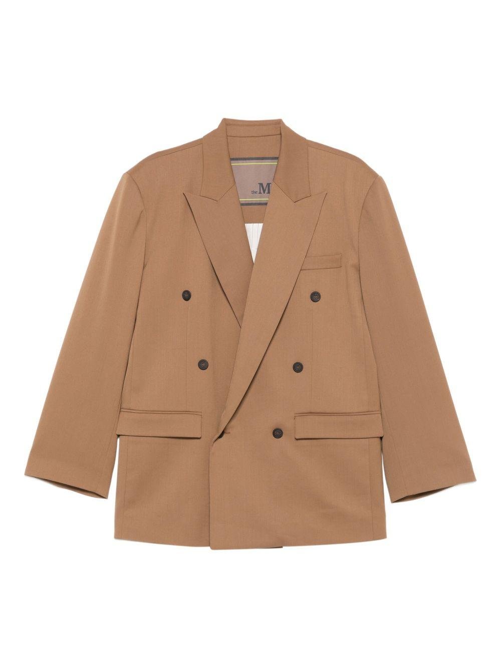 Giacca a doppiopetto per donna The M marrone con tasche ad aletta - Rubino Kids