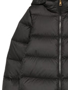 Giacca Beulah per bambina Moncler Enfant nera con cappuccio - Rubino Kids