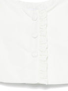 Giacca biker per neonata Monnalisa bianco con dettaglio ruches - Rubino Kids