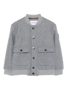 Giacca bomber per bambino Trussardi Junior grigia con tasche a filetto - Rubino Kids
