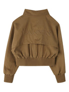 Giacca crop per bambina Lanvin Enfant marrone con zip - Rubino Kids