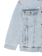 Giacca di jeans per bambino Moschino Kids in denim con colletto in pelliccia - Rubino Kids