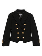 Giacca doppiopetto per bambina Balmain Kids nera con bottoni dorati - Rubino Kids