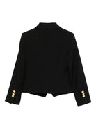 Giacca doppiopetto per bambina Balmain Kids nera con bottoni dorati - Rubino Kids