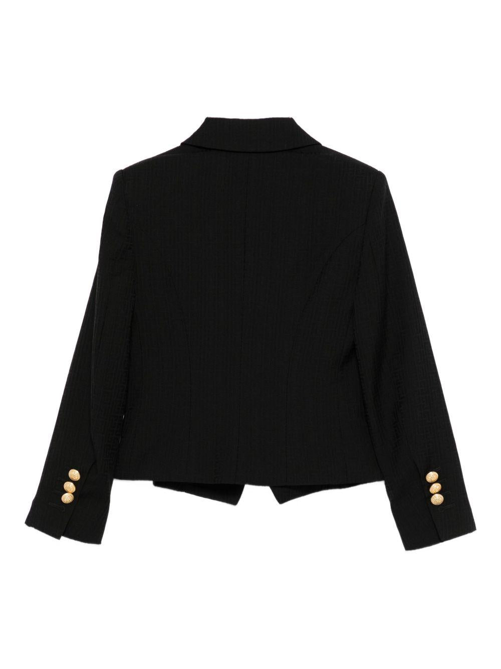 Giacca doppiopetto per bambina Balmain Kids nera con bottoni dorati - Rubino Kids