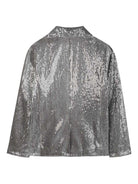 Giacca doppiopetto per bambina Dkny Kids argento con decorazione con paillettes all - over - Rubino Kids