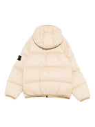 Giacca imbottita per bambino Stone Island Junior beige con cappuccio - Rubino Kids