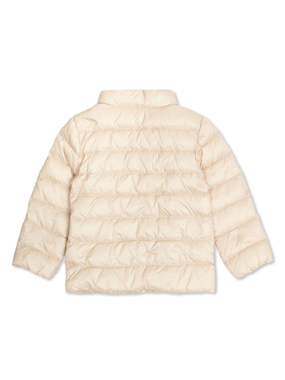 Giacca imbottita per neonata Moncler Enfant rosa con due tasche laterali oblique - Rubino Kids