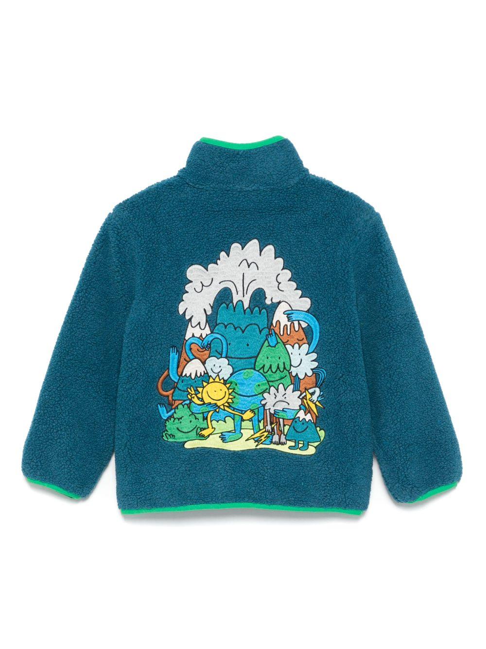 Giacca in pile per bambino Stella McCartney Kids Earth Friends blu - Rubino Kids