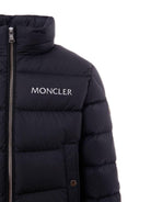 Giacca Joe per bambino Moncler Enfant nera trapuntata con bottoni automatici - Rubino Kids