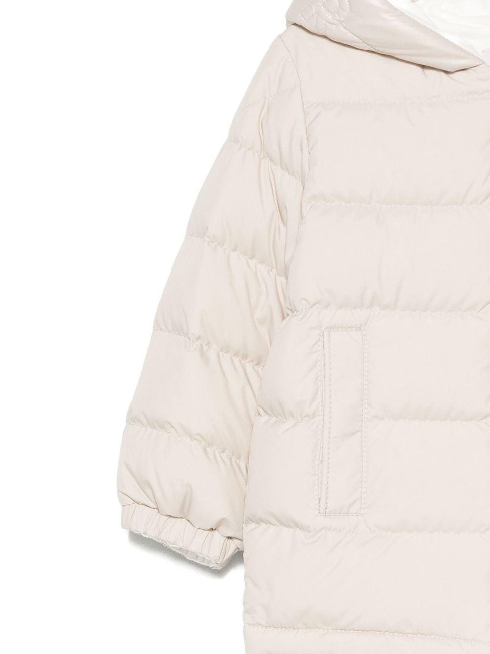 Giacca Najan per neonati Moncler Enfant beige con cappuccio - Rubino Kids