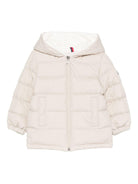 Giacca Najan per neonati Moncler Enfant beige con cappuccio - Rubino Kids