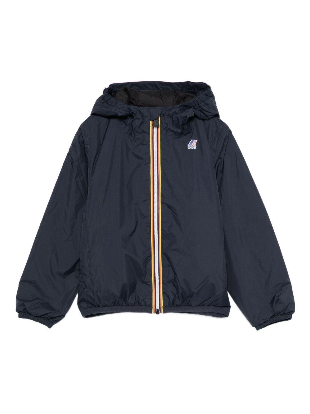 Giacca P. Claude Warm per bambini K - Way Kids Le Vrai blu con dettagli a righe - Rubino Kids