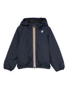 Giacca P. Claude Warm per bambini K - Way Kids Le Vrai blu con dettagli a righe - Rubino Kids