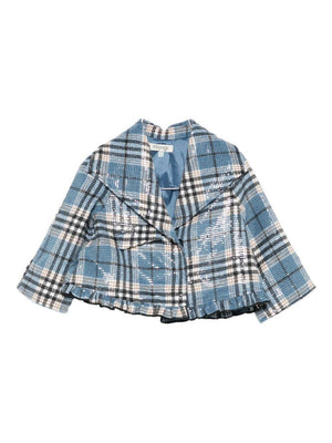 A'lapage girls' blue checked jacket