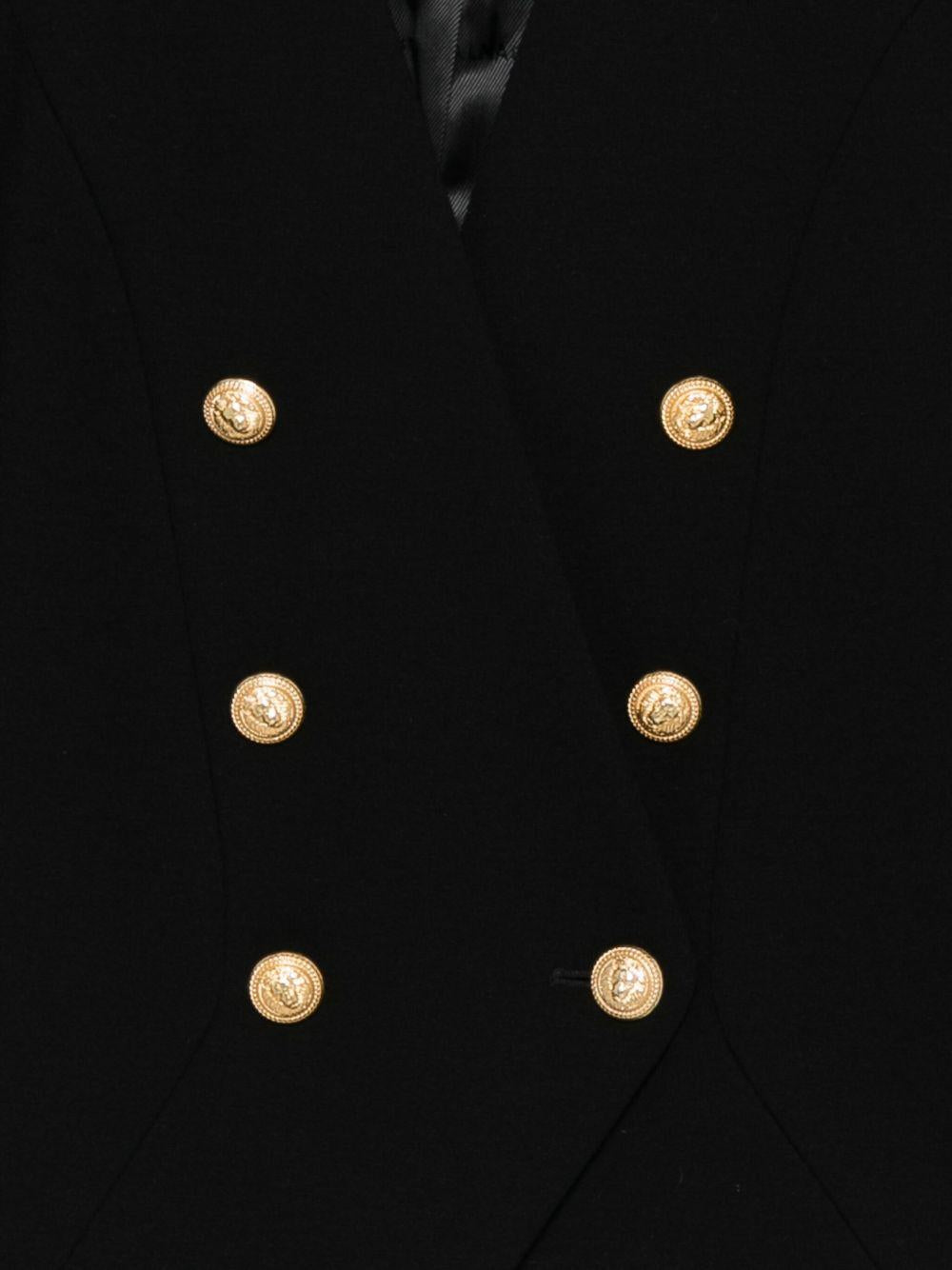 Giacca per bambina Balmain Kids nero doppiopetto con abbottonatura - Rubino Kids