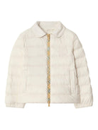 Giacca per bambina Burberry Kids bianca con colletto alla Peter Pan - Rubino Kids