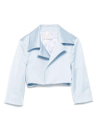 Giacca per bambina Colorichiari azzurro in raso con parte frontale senza chiusure - Rubino Kids