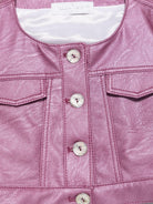 Giacca per bambina Colorichiari rosa modello crop senza colletto - Rubino Kids