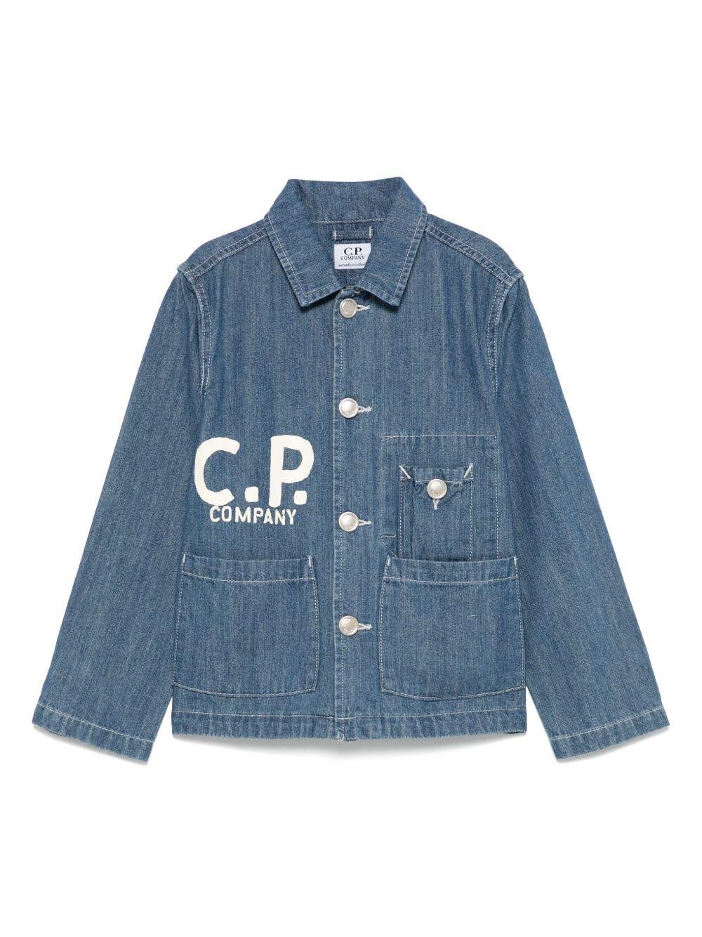 Giacca per bambina C.P. Company Kids in denim con stampa - Rubino Kids