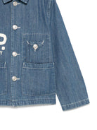 Giacca per bambina C.P. Company Kids in denim con stampa - Rubino Kids