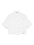 Giacca per bambina ELIE SAAB JUNIOR bianco con design ricamato - Rubino Kids