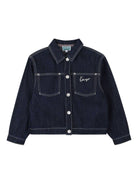 Giacca per bambina Kenzo Kids in denim con logo ricamato - Rubino Kids