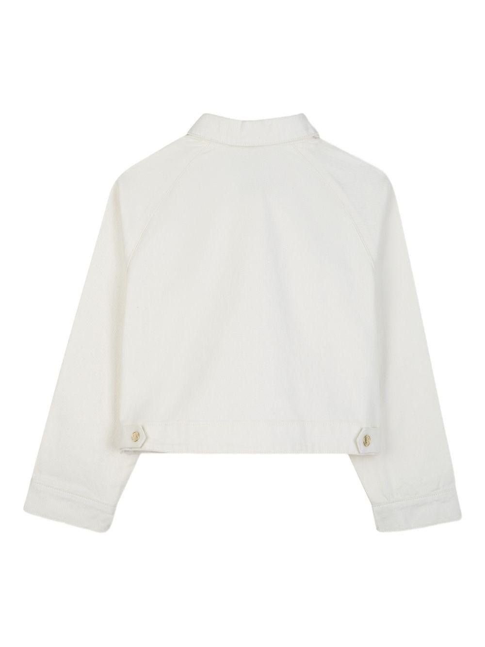 Giacca per bambina Michael Kors Kids bianca con chiusura frontale con zip - Rubino Kids