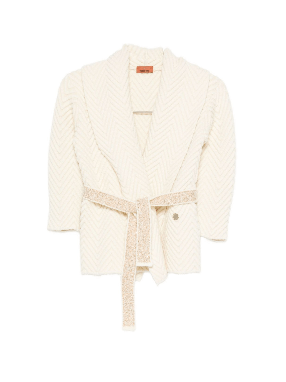 Giacca per bambina Missoni Kids bianco con cintura glitterata - Rubino Kids