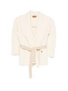 Giacca per bambina Missoni Kids bianco con cintura glitterata - Rubino Kids