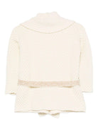 Giacca per bambina Missoni Kids bianco con cintura glitterata - Rubino Kids