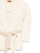 Giacca per bambina Missoni Kids bianco con cintura glitterata - Rubino Kids