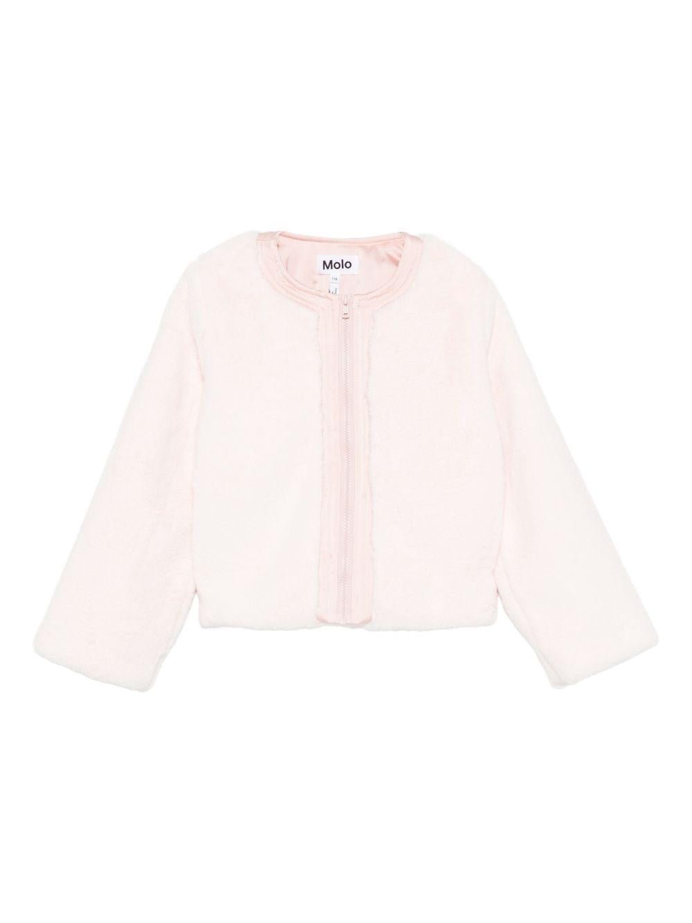 Giacca per bambina Molo rosa con cerniera frontale - Rubino Kids