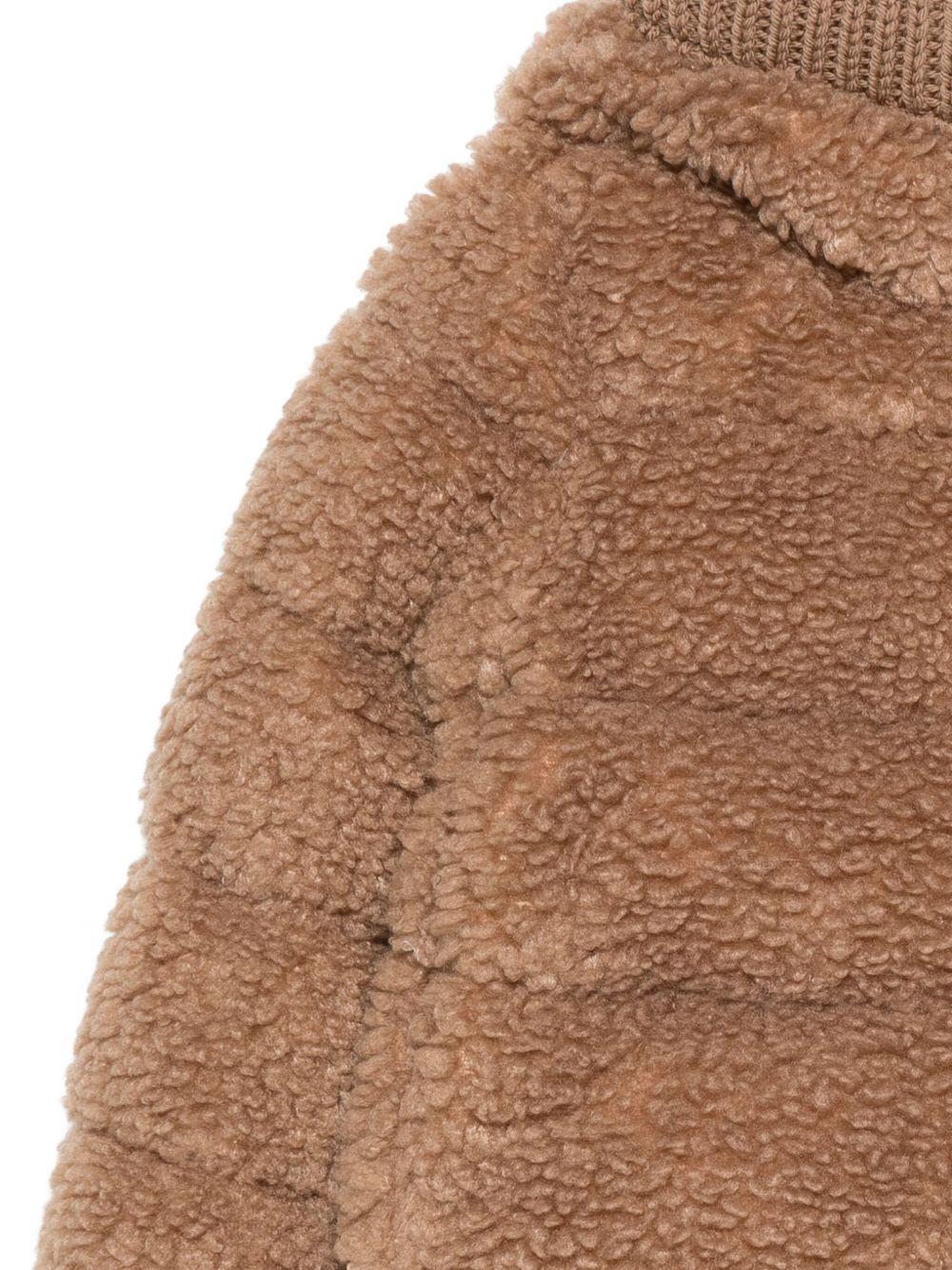 Giacca per bambina Moncler Enfant Adalbertas marrone in pile con zip - Rubino Kids