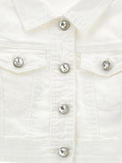 Giacca per bambina Monnalisa bianca con applicazioni cristalli - Rubino Kids