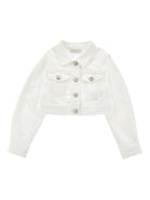 Giacca per bambina Monnalisa bianca con applicazioni cristalli - Rubino Kids