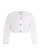 Giacca per bambina Monnalisa bianca con taschino - Rubino Kids