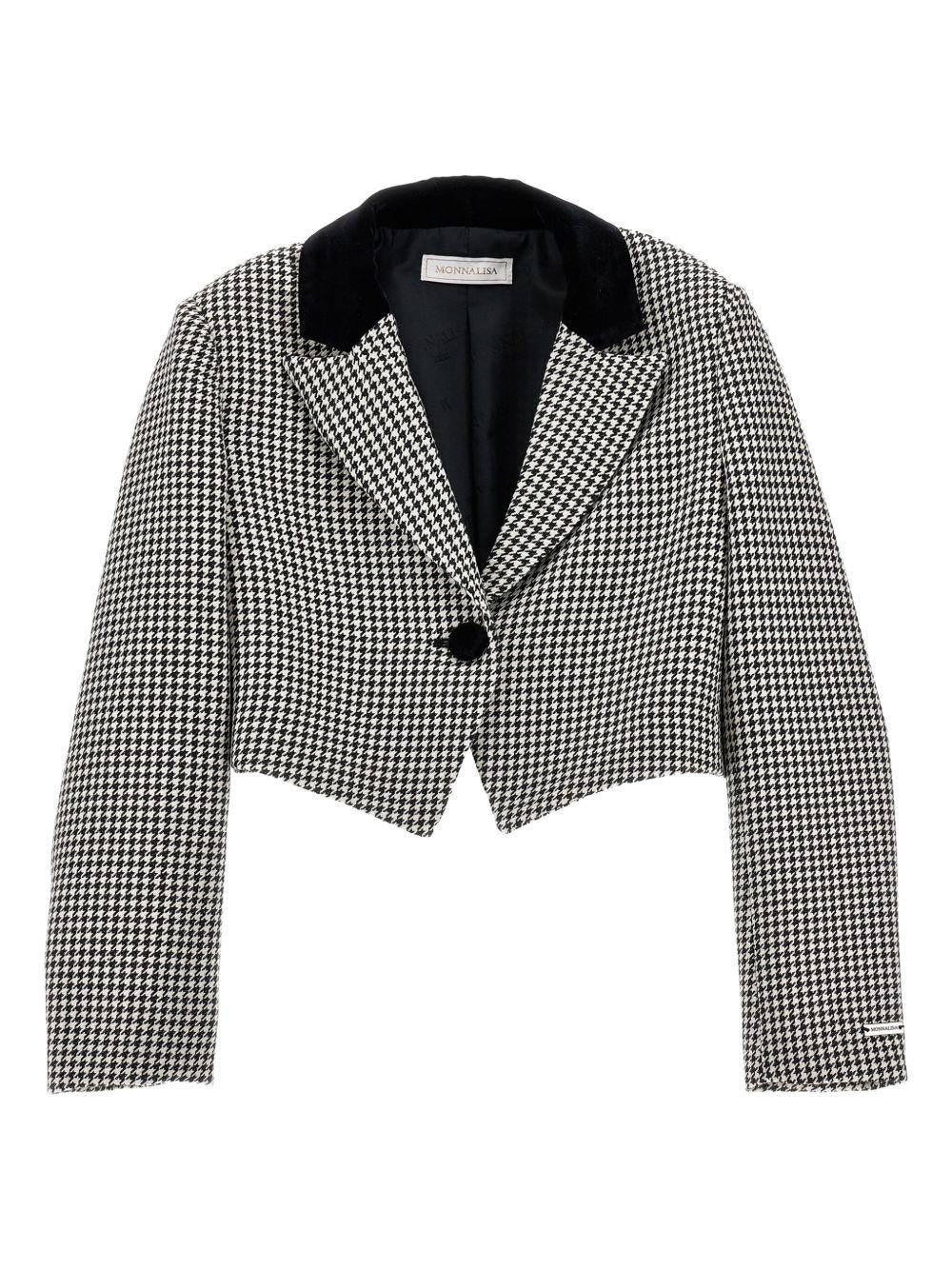 Giacca per bambina Monnalisa nero con motivo a quadri - Rubino Kids