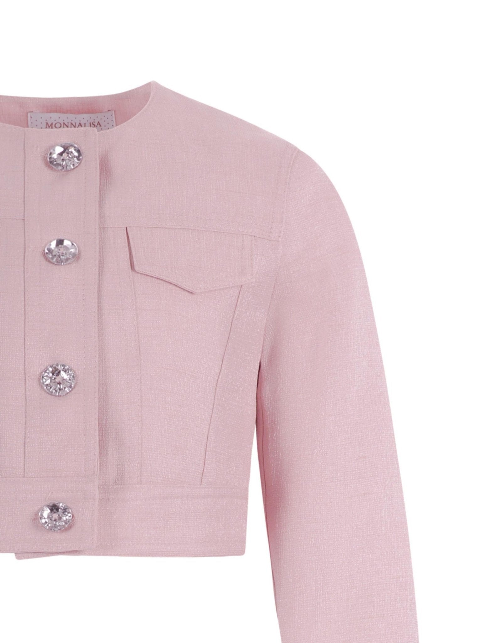 Giacca per bambina Monnalisa rosa con taschino - Rubino Kids