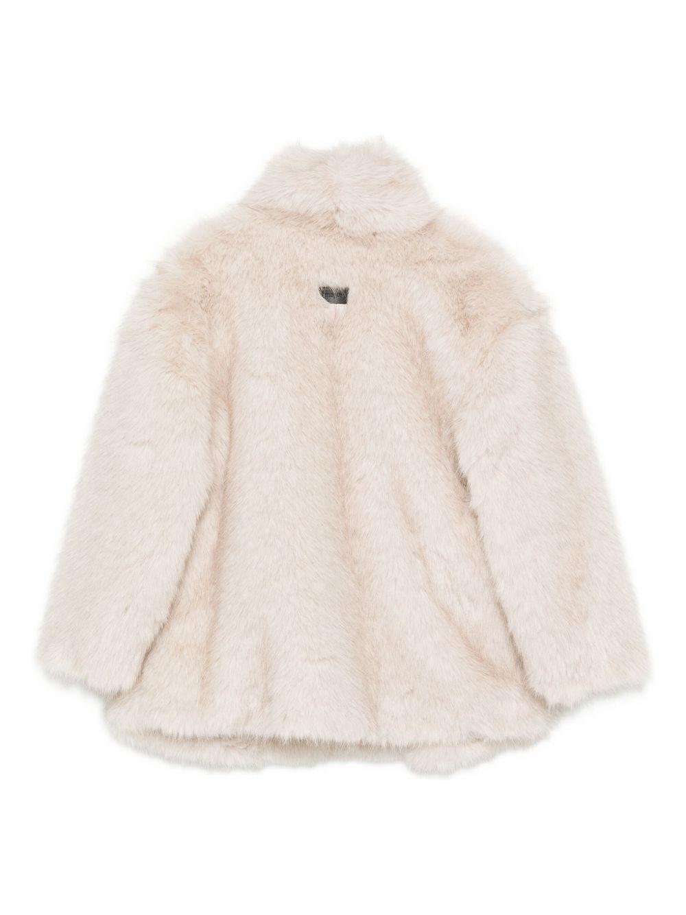 Giacca per bambina MSGM Kids beige in pelliccia sintetica - Rubino Kids