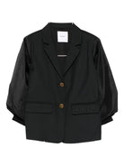 Giacca per bambina Pinko Kids nera con maniche a palloncino - Rubino Kids