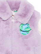 Giacca per bambina Stella McCartney Kids viola in pelliccia sintetica con cerniera - Rubino Kids
