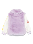 Giacca per bambina Stella McCartney Kids viola in pelliccia sintetica con cerniera - Rubino Kids