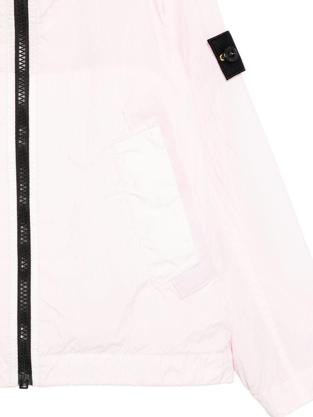 Giacca per bambina Stone Island Junior rosa con cappuccio - Rubino Kids