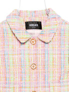 Giacca per bambina Versace Kids multicolore a quadri in tweed - Rubino Kids