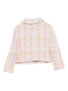Giacca per bambina Versace Kids multicolore a quadri in tweed - Rubino Kids